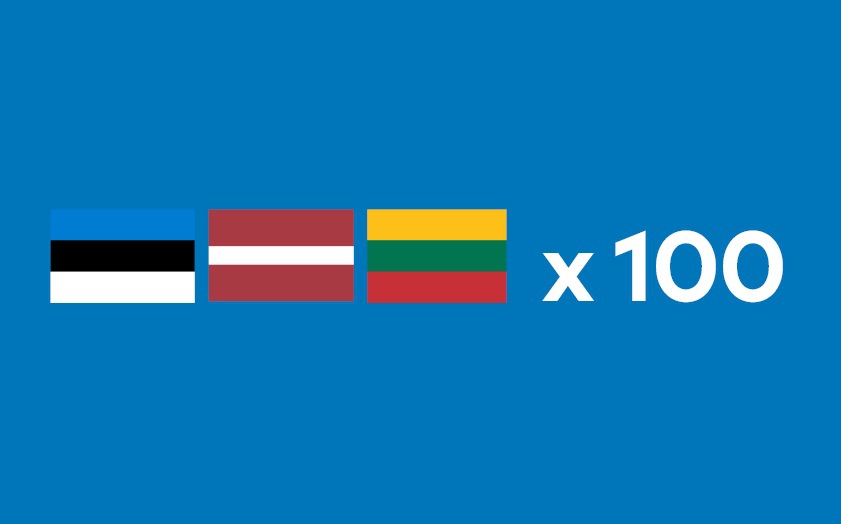 Estonia, Latvia, Lithuania x 100