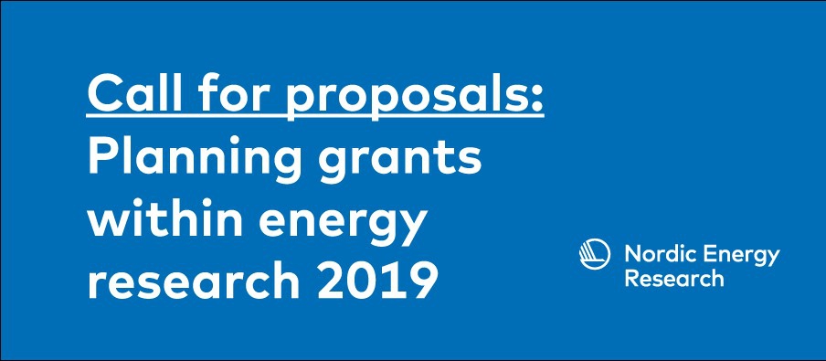 Call for proposals for planning grants in energy research 2019