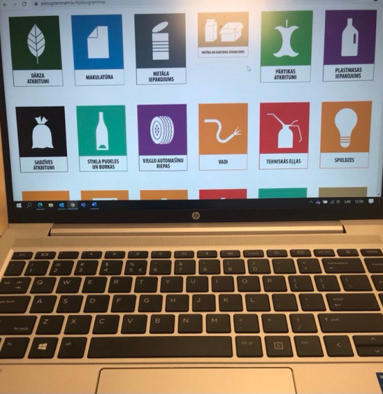Waste sorting pictograms on the new website